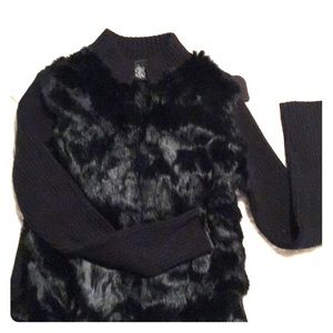 AUTHENTIC Rabbit Fur Ribbed Sweater